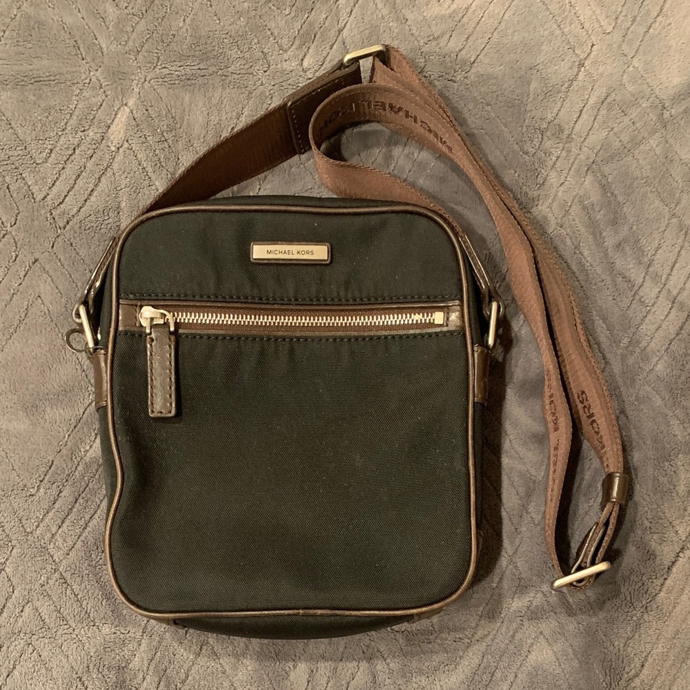 Michael Kors Black and Brown Messenger Bag